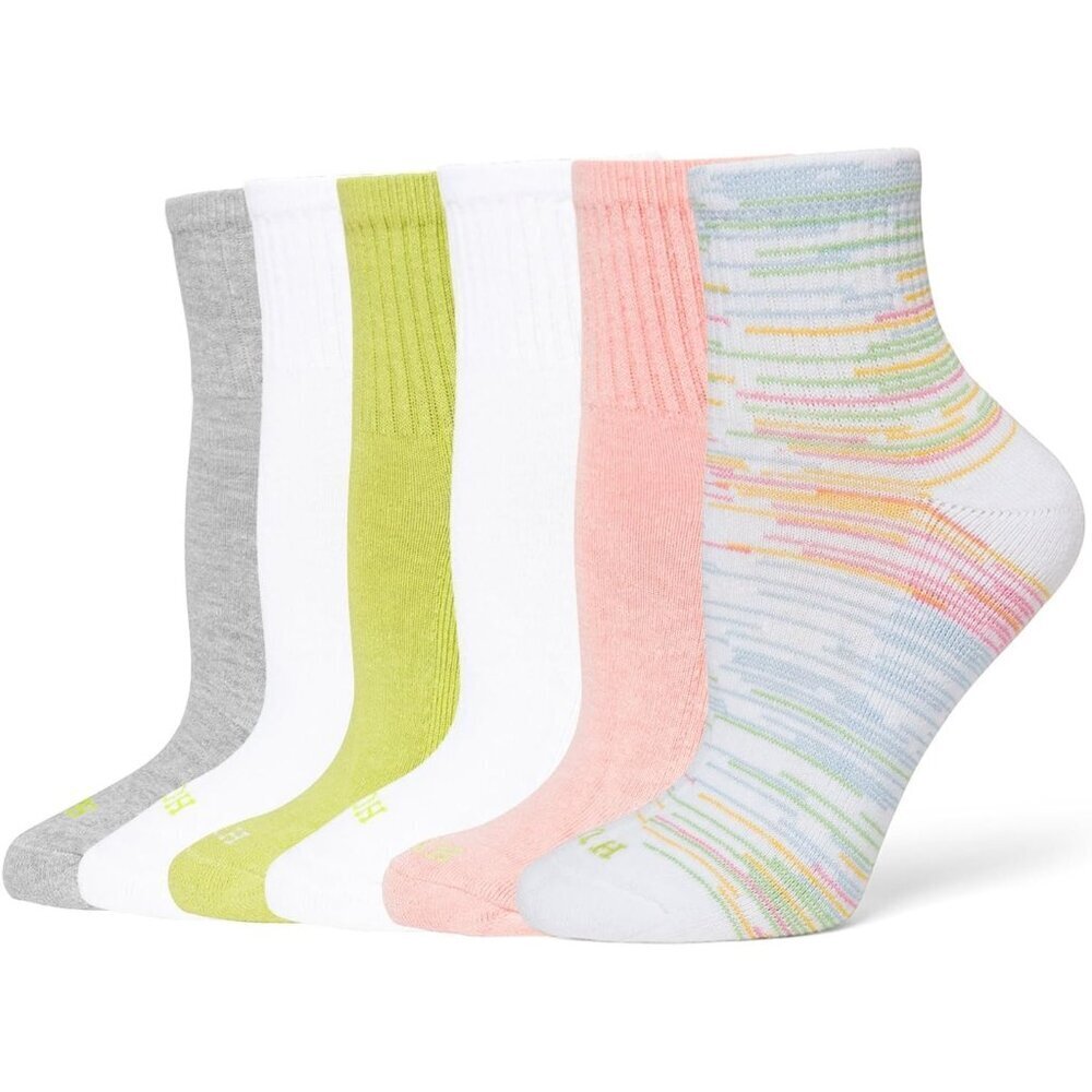 Women's Rainbow 6 Pair Pack Winter Soft Warm Thick Cold Mini Crew Calf Socks